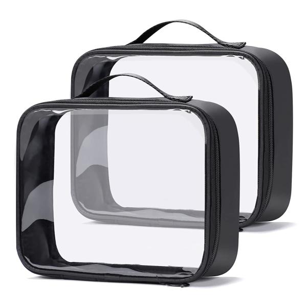Buy cheap Clear Makeup Bag, 2Pcs Toiletry Bag Large Air Travel Cosmetic Bag Quart Size PVC Travel Toiletries Bag for Women Men from wholesalers