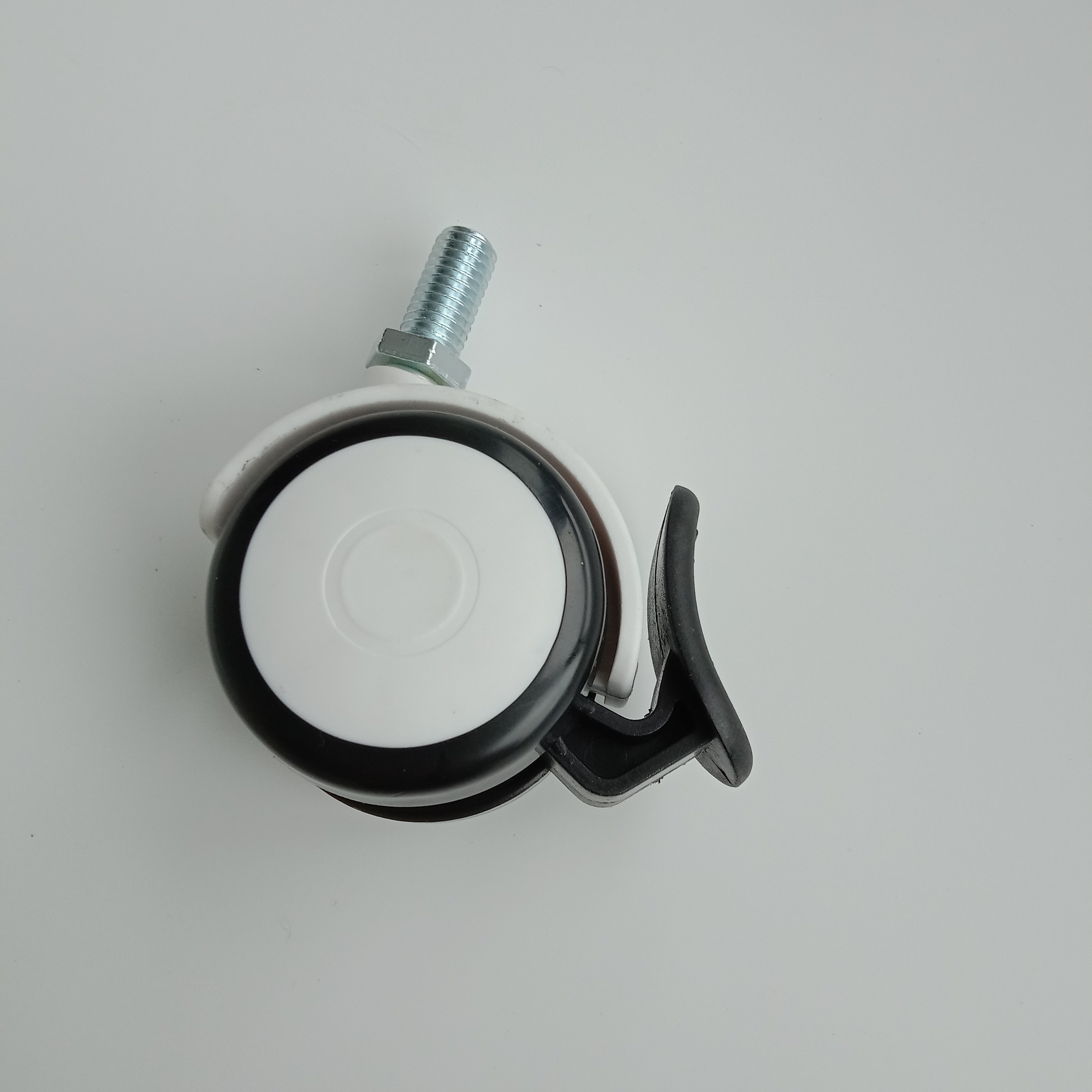 2 Inch Locking Casters White Rubber Hospital Caster Wheels With 1.5 Inch Stem Length