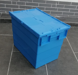 Deeper 600*400*462 mm Plastic Attached Lid Containers With Customized Logo