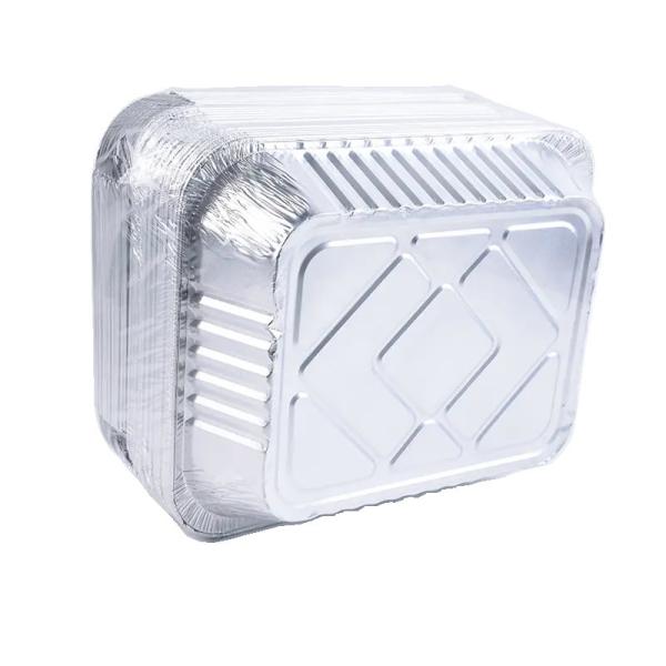 Buy cheap Disposable Food Packaging Aluminum Foil Storage Containers Rectangle Foil Tray With Lids from wholesalers