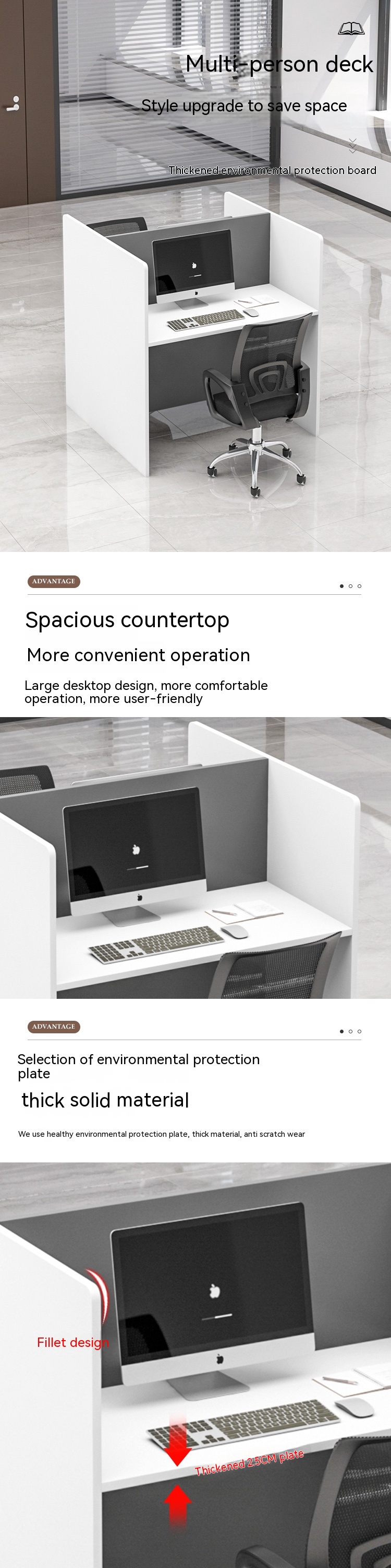Modern Private Space Office Furniture Workstation with Extendable Desk and Chair Sets