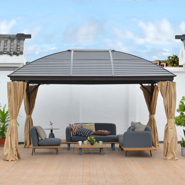 Buy cheap Metal Roof Gazebo Aluminum Frame Galvanized Steel Double Roof from wholesalers