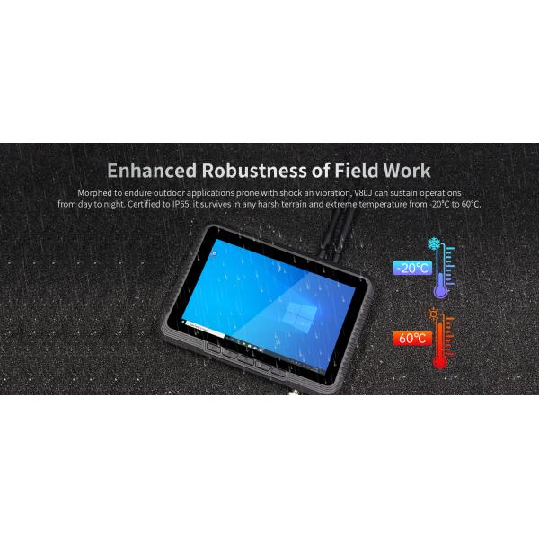 RS485 Capable V80J Rugged Vehicle Tablet with 1000nits Display and Wide Voltage Module
