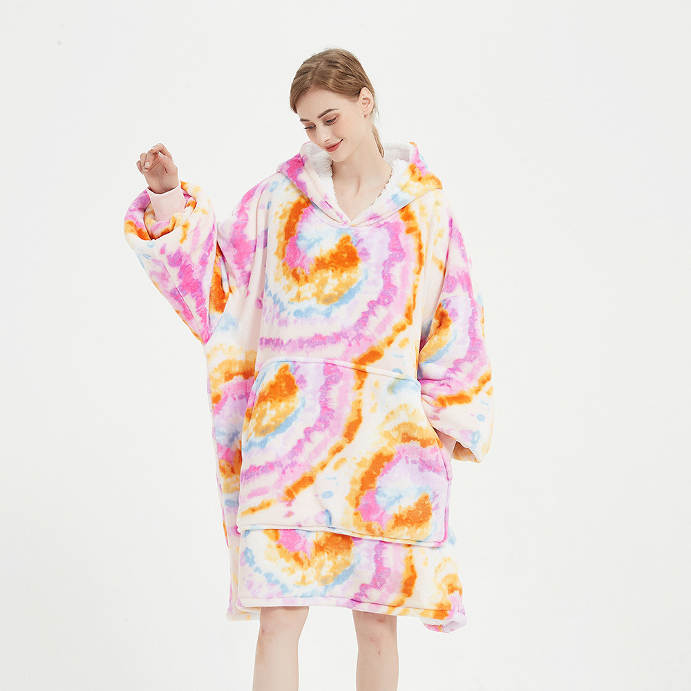 Full Custom Flannel Romper Oversized Pajama Blanket Hoodie Colorful Printed