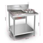 800/1000x700x800mm Commercial Kitchen Breading Table for Fast and Hassle-free