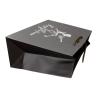 Buy cheap Stamped Logo Brown Matte Coated Paper Carrier Bag Silvery Embossed Logo Twist Rope Handle 210g from wholesalers