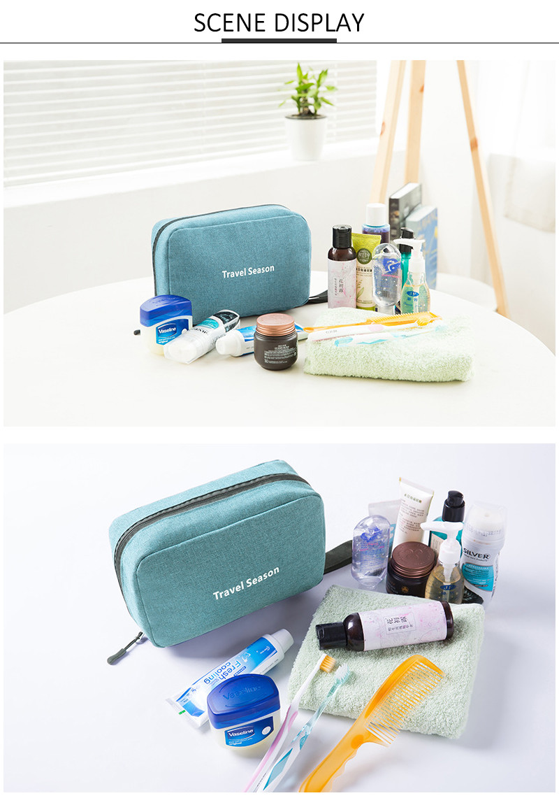 Pure Color Custom Logo Waterproof Polyester Pouch Clutch Bags Cosmetic Bag