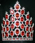 Blue rhinestone red crystal pageant crowns and tiaras disply custom pageant