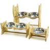 Buy cheap SS304 TUV Pet Food Feeder 14.5cm Wooden Raised Dog Bowls from wholesalers