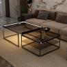 Buy cheap Home Apartment New Square Glass Coffee Table Set With Light from wholesalers
