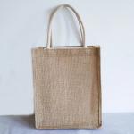 Long Rope Reusable Jute Shopping Bags / Elegant Jute Monogram Tote Bag