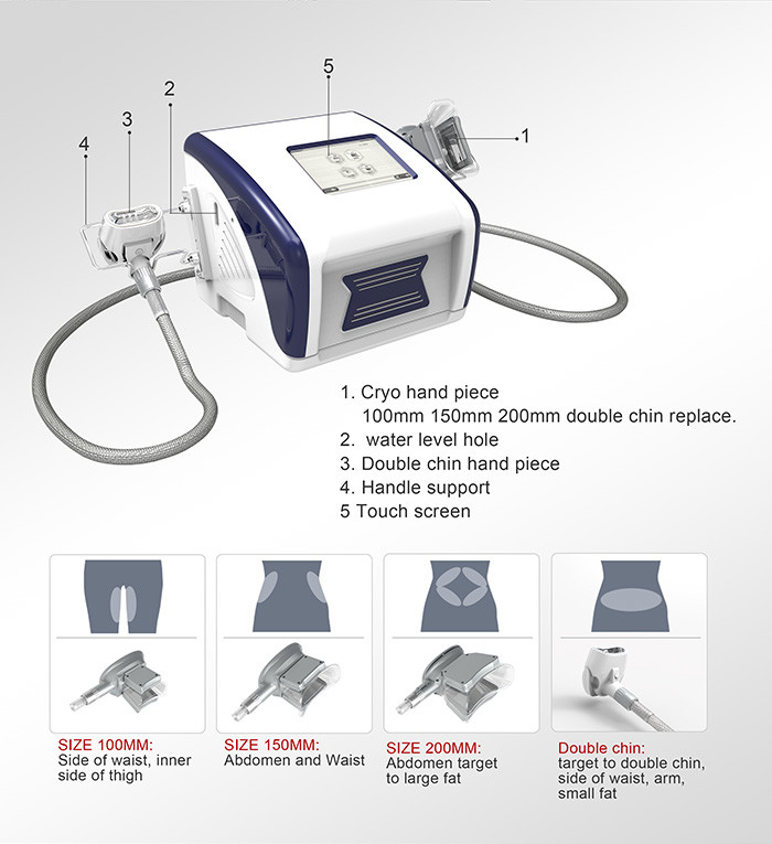 Touch Screen Cool Sculting 220V Cryolipolysis Fat Freezing Machine