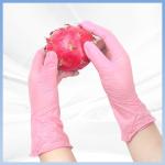 Disposable Pink Synthetic Nitrile Gloves For Food Prep Cooking Serving And
