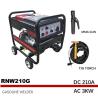 Buy cheap 85.5kg 210A Portable Arc Welder Generator Petrol Medium Frequency RNW210G from wholesalers