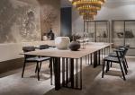 Solid Wood Top Restaurant Patio Furniture Dining Table Environmentally Friendly