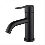 SUS304 Stainless Steel Single Hole Single Handle Basin Mixer In Matte Black SN