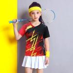 Cotton Sports Wear Clothing Tee Shirts Skirt Sets For Girls Children