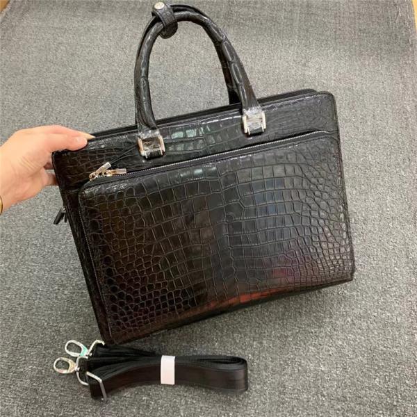 Authentic Real Crocodile Skin Businessmen Briefcase Large Working Laptop Purse