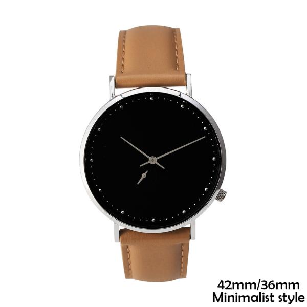 Buy cheap 1L45 Quartz Movement Mens Rose Gold Leather Watch Black Face Mineral Crystal from wholesalers