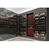 Buy cheap Stainless Steel Wine Cabinet With Black Glass Doors And Corner Storage product