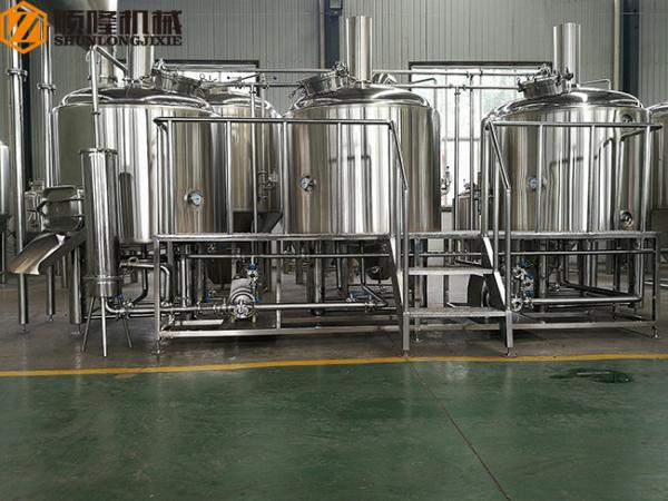 Three Vessels Brewhouse Equipment , 20HL Craft Brew House With Double Stage
