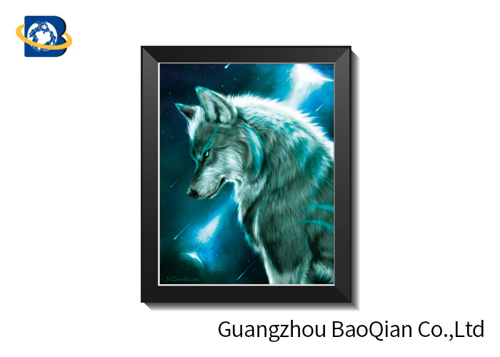 0.6mm PET + 157Gg Coated 3d Wolf Picture , Custom Lenticular Printing