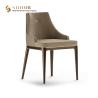 Buy cheap 56cm length Grey PU Leather Dining Chairs Modern Solid Wood Finished from wholesalers
