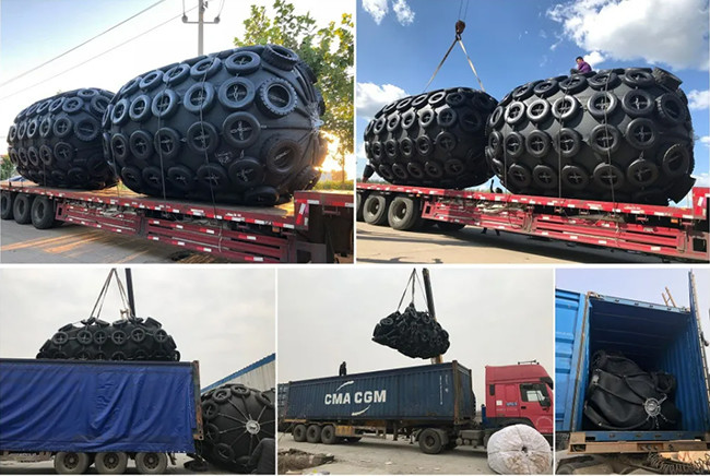 Ship Wharf Dock Protection Yokohama Rubber Fender 80kpa Pneumatic Inflatable Marine