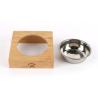 Buy cheap Wooden Bowl Stand Pet Feeder with Stainless Steel Bowls from wholesalers