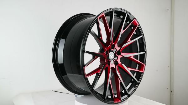 Buy cheap 21*10 inch staggered flame red forged wheel rim cutomize design for Benz from wholesalers