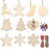 Buy cheap Wooden Christmas Ornaments Set DIY Wood Christmas Hanging Decoration with Ropes from wholesalers