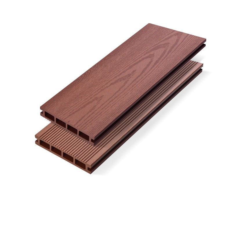 Fireproof Wood Plastic Flooring Outdoor Co - Extruded Circular Hole Walkway Balcony Panel 140x25mm