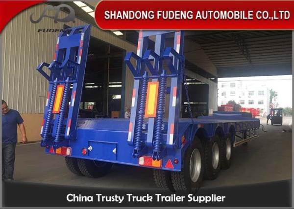 Buy cheap 13 Meters Transport Excavators 3 Axle Low Flatbed Trailer from wholesalers