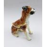 Buy cheap Bejeweled Home Decoration Dog metal trinket box Enamel Pewter Alloy Dog design metal trinket box from wholesalers