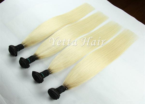 Buy cheap Double Drawn Soft Ombre Human Hair Extensions With White Blonde from wholesalers