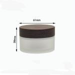 15g 30g 50g Oblique Shoulder Glass Cosmetic Jar With Brown Wooden Lid Cream