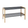 Buy cheap 2 Layer 37cm Height 62cm Length Natural And Black Shoe Shelf from wholesalers