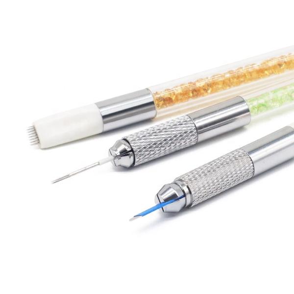 Double Sides Crystal Acrylic Microblading Tattoo Pen 14cm Length
