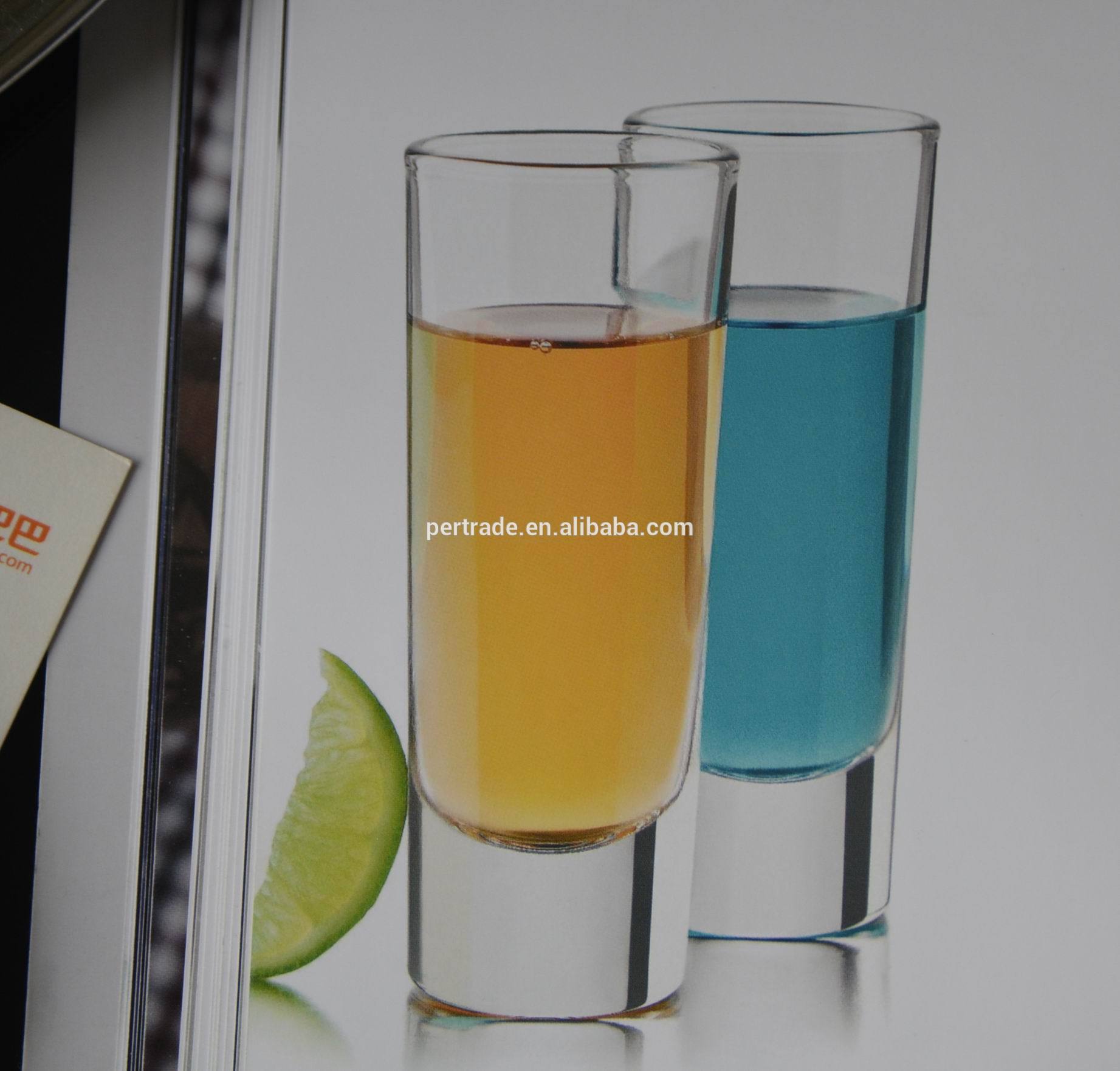 High White Glass Customized Color Logo Tequila Shot Glass , Crystal Shot Glasses