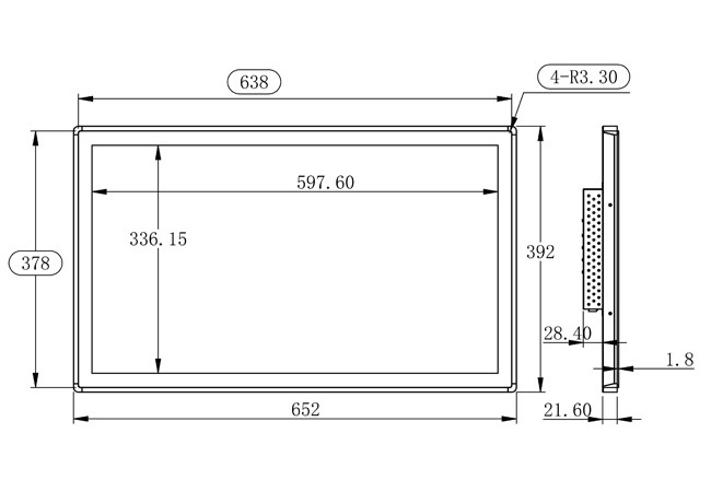 27-Inch Linux Touch Embedded Screen for Large-Scale Retail Displays, Airport Check-In Systems, Broadcast Monitoring, and Energy Dashboards