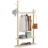 Buy cheap Custom Pinewood Clothing Coat Rack Hanger Stand With Shoe Rack from wholesalers