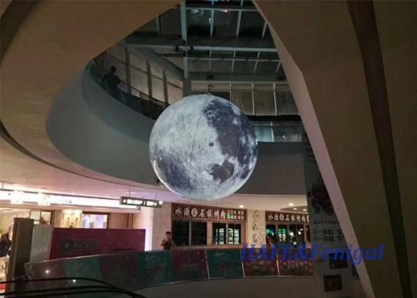 4.5m Lighted Inflatable Planet Moon Inflatables Balloon Art For Advertisement