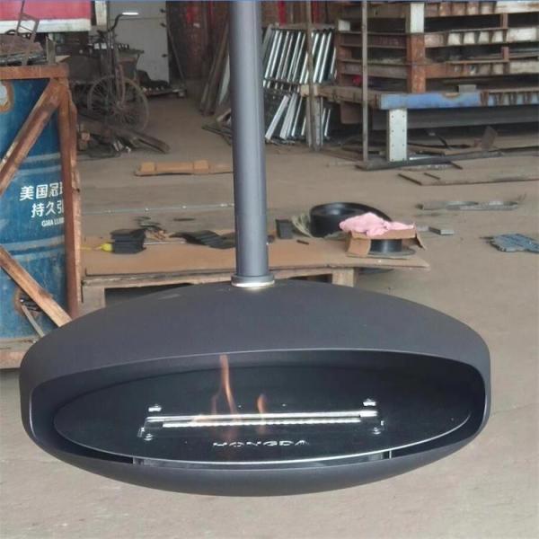 Buy cheap 600mm Modern Black Roof Mounted Cocoon Hanging Suspended Ethanol Fireplace from wholesalers