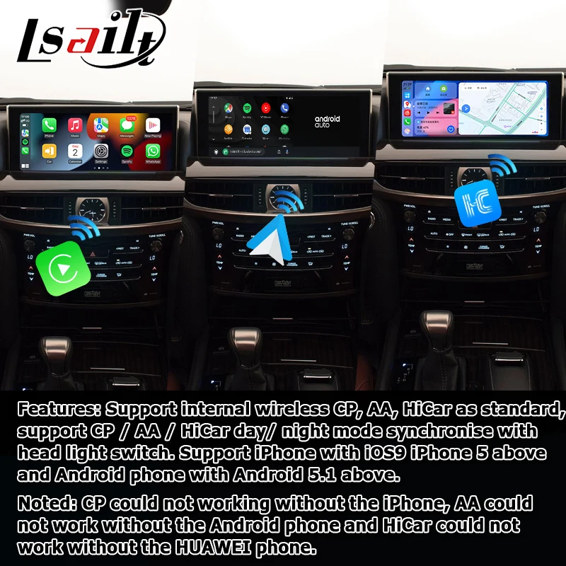 Lexus LX570 LX450d Android video interface support carplay android auto Qualcomm 8+128GB Android 11