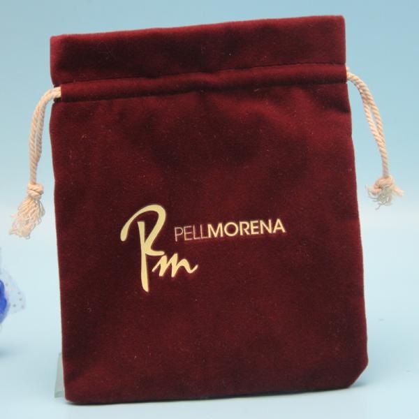 Buy cheap Soft Jewelry 10x15cm Velvet Drawstring Bag with printing logo from wholesalers