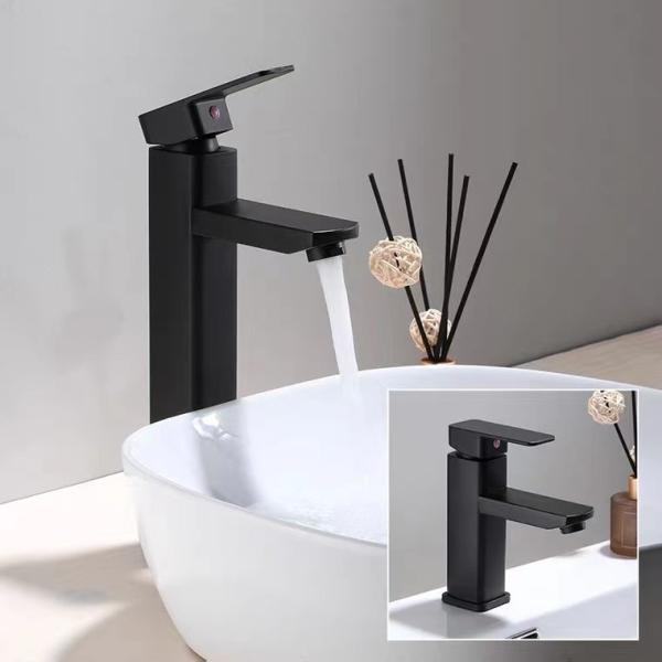 Buy cheap Deck Mount 304 Stainless Steel Bathroom Faucet Hotel Square Sink Tap from wholesalers
