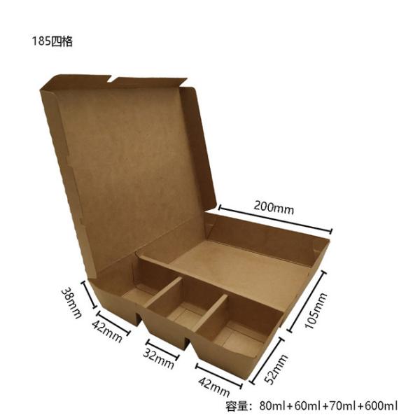 Buy cheap Biodegradable Disposable Microwave Takeaway Take Out 4 Compartment Paper Fast Food Packaging To Go Containers Lunch Box from wholesalers