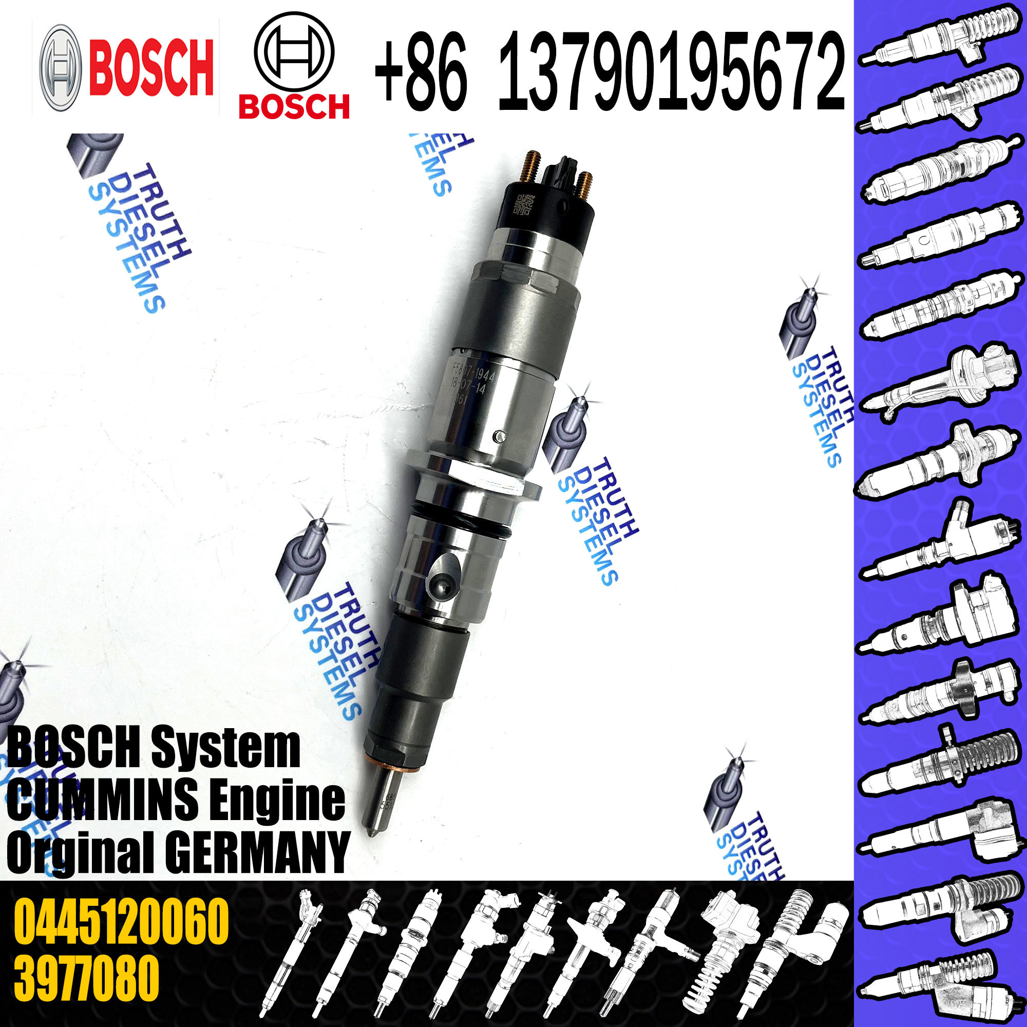 0445120060 Diesel engine fuel injection parts common rail injector 0445120060