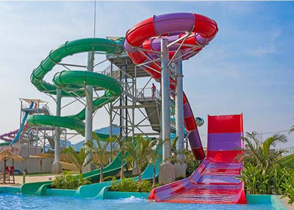 Buy cheap Boomerang Fiberglass Water Slide Giant Aqua Park Equipment FRP 12m Height from wholesalers