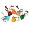 Buy cheap Green 5.5cm Coin Bag Keychain , Copper Plated Custom Leather Key Chain from wholesalers